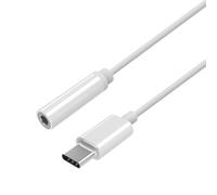 Adattatore jack Aisens USB-C maschio a femmina da 3,5 mm 15 cm bianco