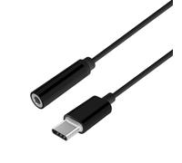 Adattatore jack Aisens USB-C maschio a femmina da 3,5 mm 15 cm nero
