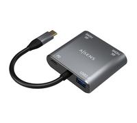 Aisens A109-0625 Adattatore da USB-C a 2xHDMI/USB-C/USB 2.0 15 cm Grigio