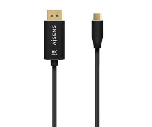 AISENS - A109-0686 - Cavo convertitore in alluminio USB-C a Displayport 8K@60Hz, USB-C/M-DP/M, nero, 0,8 m