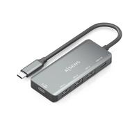 Hub USB-C 3.1 con USB-C PD 100W, USB 3.0 e 3x USB-A USB 2.0, Alluminio Grigio 15cm