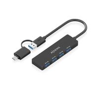 Hub USB - AISENS - A109-0987 - 4x USB 3.0 - USB-C+USB-A maschio - Cavo 15 cm