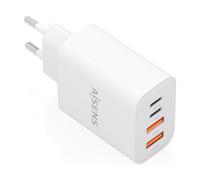 AISENS Caricatore GAN 32 W, 2 x USB-C PD3.0, 2 x USB-A, bianco