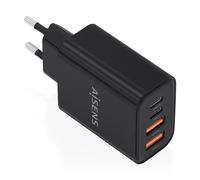 AISENS Caricatore GAN 32 W, 2 x USB-C PD3.0, 2 x USB-A, nero