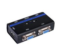 AISENS A111-0064 - KVM VGA USB Switch 1U-2PC with Cable to Control Two Cpus, Bla