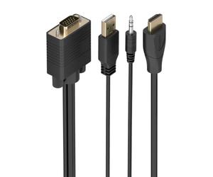 AISENS - A115-1009 - Cavo convertitore SVG Audio A HDMI, SVGA/M+Jack 3.5/M+USB-A/M-HDMI A/M, 2.0M