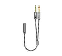 Aisens Cavo Adattatore Jack 3,5mm a 2xJack 3,5mm Femmina/Maschio 25cm Grigio