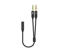 Aisens Cavo Audio Jack 3,5mm a 2xJack 3,5mm Femmina/Maschio 25cm Nero