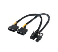 Cavo Alimentazione AISENS A131-0165 2xMolex 4pin a PCI-E 6+2pin 20cm Rame Puro