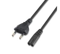 AISENS A132 - 0173 - Cavo Alimentazione a 8, CEE7/16/m-c7/H, 1.5 m, Rame, AWG18 Colore: Nero