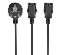 AISENS - A132-0865 - Cavo di alimentazione CPU, CEE7/M-2XC13/H, Nero, 3.0M