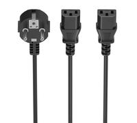 AISENS A132-0865 cavo di alimentazione Nero 3 m CEE7/7 2 x Attacco C13 NEW