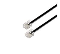 AISENS Cable DE TELÃ‰FONO A143-0319 6P4C CONECTORES RJ11 Macho-Macho Negro 2 METROS