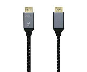 AISENS A149-0437 Cavo Displayport V1.4 8K@60Hz, DP/M-DP/M, grigio/nero, 2,0 m