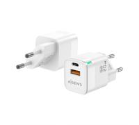 AISENS ASCH-20W2P002-W Caricabatterie per dispositivi mobili Universale Bianco AC Ricarica rapida Interno