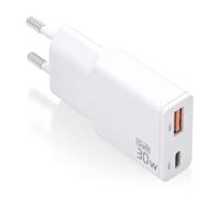 Aisens ASCH-30W2P046-W Caricabatterie GaN ultra sottile 30 W USB-C PD3.0 QC4.0 1xUSB-A QC3.0 Bianco
