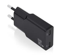 Aisens ASCH-30W2P049-BK Caricabatterie GaN ultra sottile 30 W 2xUSB-C PD3.0 QC4.0 Nero