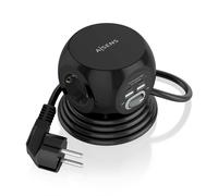 Multipresa da Tavolo Multifunzione Aisens con 3 Prese + 2xUSB-C - 2xUSB-A - 1,4m - Colore Nero