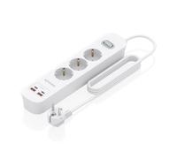 AISENS - ASPS-2A2C10-W - Multipresa multifunzione con 3 prese + caricatore PD3.0 20 W 2 x USB-C, 2 x USB-A, 1,4 m, bianco