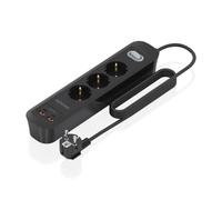 AISENS - ASPS-2A2C11-BK - Multipresa multifunzione con 3 prese + caricatore PD3.0 20 W 2 x USB-C, 2 x USB-A, 1,4 m, nero