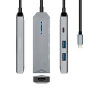 AISENS ASUC-4P002-GR replicatore portatile e docking station per notebook USB 3.2 Gen 1 (3.1 Gen 1) Type-C Grigio