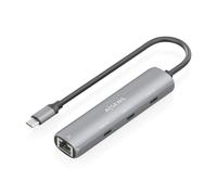 Hub USB Tipo-C Aisens ASUC-4P041-GR- 3xUSB Tipo-C- 1xRJ45- Gris