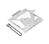 AISENS - ASUC-7P045-GR - Supporto da scrivania regolabile per laptop/tablet con docking USB-C 7 in 1, grigio