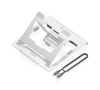 AISENS - ASUC-7P045-GR - Supporto da scrivania regolabile per laptop/tablet con docking USB-C 7 in 1, grigio