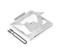 AISENS - ASUC-7P046-GR - Supporto da scrivania regolabile per laptop/tablet con docking USB-C 7 in 1, grigio