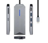 AISENS - ASUC-8P004-GR - USB-C Docking 8 in 1, Grey