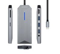 AISENS ASUC-9P001-GR replicatore di porte e docking station per laptop Cablato Thunderbolt 3 Grigio
