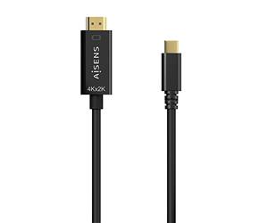 AISENS CABLE CONVERSOR HDMI 4K A109-0624 USB TIPO-C MACHO HDMI MACHO 1.8M NEGRO