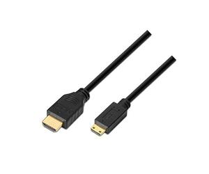 AISENS Cable HDMI A Mini HDMI A119-0115 CONECTORES A-Macho/C-Macho Alta VELOCIDAD con ETHERNET SOPORTA FHD/UHD/HD/3D 3M Negro