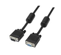 AISENS Cable SVGA con FERRITA. HDB15/M-HDB15/H. Negro. 1.8M