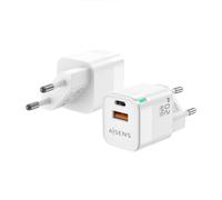 AISENS ASCH-20W2P002-W Caricabatterie per dispositivi mobili Universale Bianco AC Ricarica rapida Interno