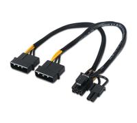 Cavo Alimentazione AISENS A131-0165 2xMolex 4pin a PCI-E 6+2pin 20cm Rame Puro