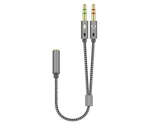 Aisens Cavo Adattatore Jack 3,5mm a 2xJack 3,5mm Femmina/Maschio 25cm Grigio