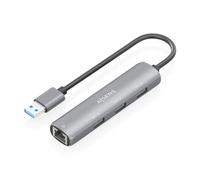 Hub USB Aisens ASUC-4P034-GR 3xUSB-A 1xRJ45 Gigabit Grigio 15cm