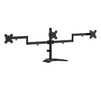 AISENS Supporto da tavolo con piedistallo eco girevole e inclinabile per 3 monitor 10 kg 3 perni 2 bracci da 13 27 nero