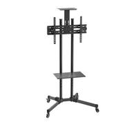 Aisens Eco Supporto da pavimento con ruote - Vassoio DVD e supporto per fotocamera (TV 37?-70?) - Nero