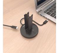 AISENS ASDS-2M2N05-BK docking station per unità di archiviazione USB 3.2 Gen 2 (3.1 Gen 2) Type-C Nero NEW