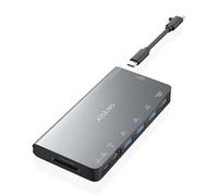 Aisens USB-C Dock 8 in 1 - Da USB-C a 1xHDMI - 1xRJ45 - 3xUSB-A - 1xUSB-C Dati+PD - 1xSD - 1xMicro SD - 10cm - Colore Grigio
