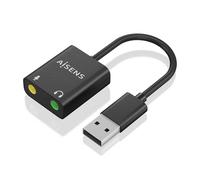 Aisens Scheda audio esterna A106-0769 Convertitore USB-A 2 jack da 3,5 mm 24 bit 100 dB Nero