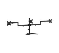 AISENS Supporto da tavolo con piedistallo eco girevole e inclinabile per 3 monitor 10 kg 3 perni 2 bracci da 13 27 nero