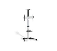 AISENS Supporto da Terra per Monitor/TV da 37-70 (con Ruote e Doppio Piano per DVD) Colore Argento - FT70TRE-037