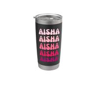Aisha First Name Minimalist Design Bicchiere termico in acciaio inox doppia parete
