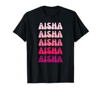Aisha First Name Minimalist Design Maglietta