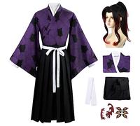 AISHANGYIDE Kokushibo Cosplay Costume con Parrucca e Accessori Anime Kimetsu No Yaiba Cosplay Costume Kokushibo Kimono Halloween Carnival Party Stage Performance Costume Adulto