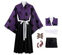 AISHANGYIDE Kokushibo Cosplay Costume con Parrucca e Accessori Anime Kimetsu No Yaiba Cosplay Costume Kokushibo Kimono Halloween Carnival Party Stage Performance Costume Adulto