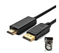 AISHTEC Adattatore DisplayPort a HDMI, Convertitore maschio DisplayPort to HDMI Cavo Maschio, 1080P Adapter per Laptop, PC, Desktop a TV, Monitor, Proiettore - No Bilaterale